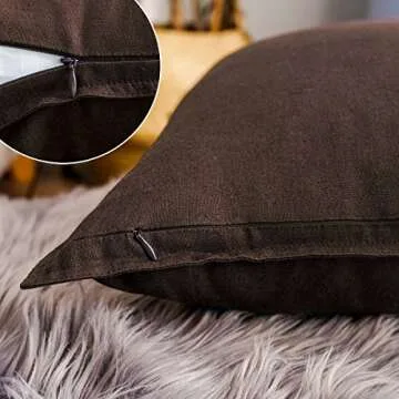 Jeanerlor Eco-Friendly Burgundy Pillowcase Covers, 20x20