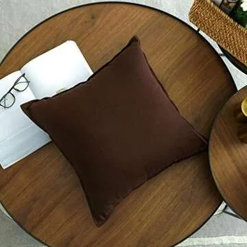 Jeanerlor Eco-Friendly Burgundy Pillowcase Covers, 20x20