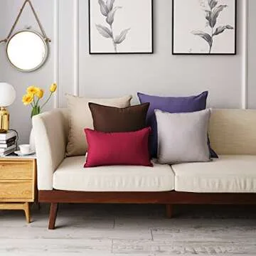 Jeanerlor Eco-Friendly Burgundy Pillowcase Covers, 20x20