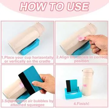 Silicone Cup Cradle for Tumblers,2 Pack Tumbler Holder for Crafts with Built-in Slot and Felt Edge Squeegee,Small Cup Cradle Use to Apply Vinyl Decals,Anti-Skidding Tumbler Stand Cup Holder