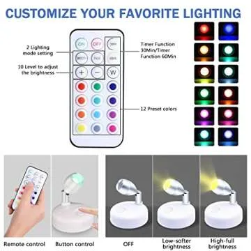 LEDERA Wireless LED Spotlight - Multi-Color Accent Light