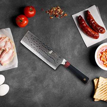 TUO Nakiri Knife 6.5” - Damascus Vegetable Cleaver Knife