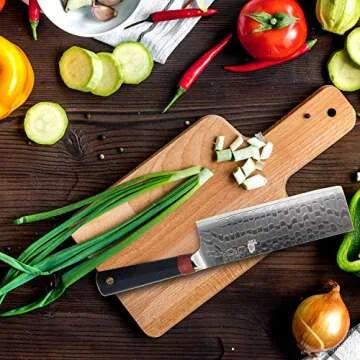 TUO Nakiri Knife 6.5” - Damascus Vegetable Cleaver Knife
