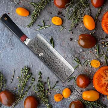 TUO Nakiri Knife 6.5” - Damascus Vegetable Cleaver Knife