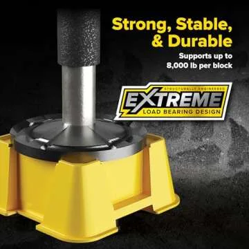 Camco Fasten RV Big Blocks Stabilizing Jack Supports w/Convenient Handle - Nesting Design for RV Storage - Compatible w/Square RV Leveling Blocks and RV Jacks - Supports Up to 8,000lbs, 2-Pk (44539)