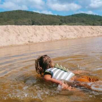 SUNNYLiFE Swim Vest - Constructed with Neoprene Plus a Secure Front Zip and Adjustable Safety Strap to Develop Water Confidence. | Toddler Swim Vest (Into The Wild Khaki, 2-3)