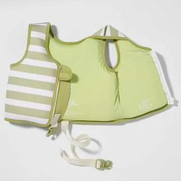 SUNNYLiFE Swim Vest - Constructed with Neoprene Plus a Secure Front Zip and Adjustable Safety Strap to Develop Water Confidence. | Toddler Swim Vest (Into The Wild Khaki, 2-3)