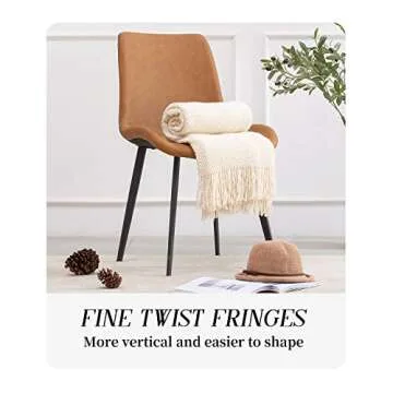 SPAOMY Knitted Throw Blanket with Tassels 3D Bubble Textured Lightweight Decorative Throws Blanket for Couch Cover Home Decor (Beige, 50x60)