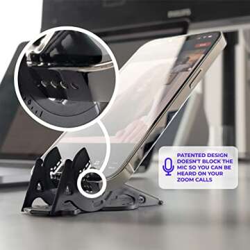 2018 Pocket Tripod Wallet-Size Phone Tripod Compatible with iPhone and Android - Universal Kit (Matte Black)