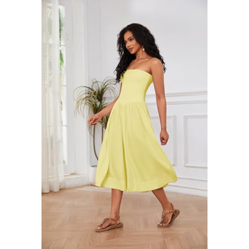 Livtany Off Shoulder Midi Dress Stylish Summer Chic