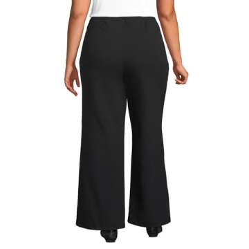 Lands' End Women's Starfish High Rise Palazzo Pants Medium Black