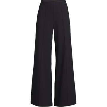 Lands' End Women's Starfish High Rise Palazzo Pants Medium Black