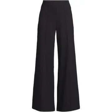 Lands' End Women's Starfish High Rise Palazzo Pants Medium Black