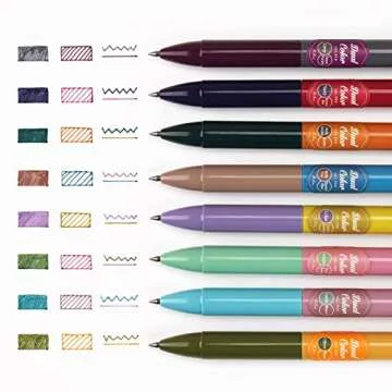 WRITECH Retractable Gel Ink Pens: Multi Colored 2 in 1 Colorful Click Pen Assorted Color 8ct Extra F...