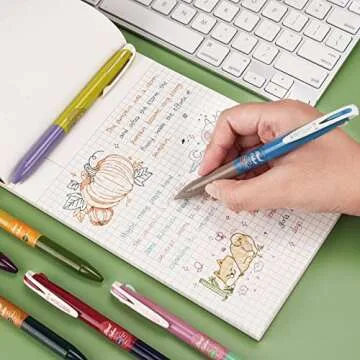 WRITECH Retractable Gel Pens: 2 in 1 Colorful 0.5mm