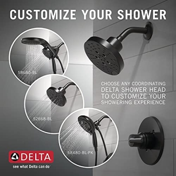 Delta Trinsic Shower Trim Kit Matte Black Stylish Fixture