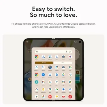 Google Pixel 9 Pro Fold - Unlocked Android Smartphone with Gemini - Advanced Triple Rear Camera System - Foldable Display - Obsidian - 512 GB (Renewed)