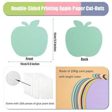 144 pcs Fall Apple Cutouts for DIY Classroom Fun