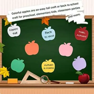144 pcs Fall Apple Cutouts for DIY Classroom Fun