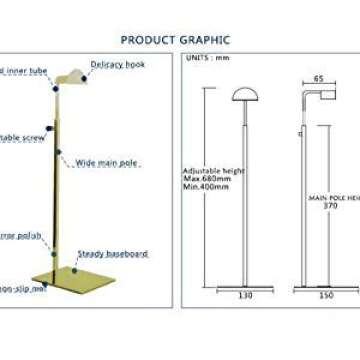 2pack of Metal Handbag Rack Display Single Side Adjustable Handbag Display Stand (Golden)