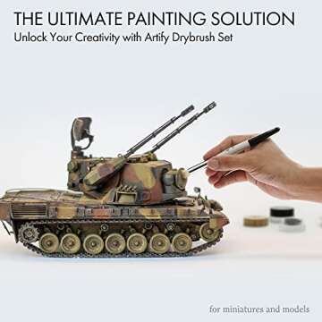 ARTIFY Drybrush Set with Dampening Pad and Brush Soap: 5 Sizes Professional-Grade Dry Brush for Effo...