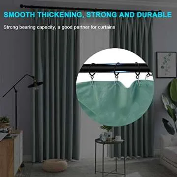 40 PCS Black Curtain Rings with Eyelet Apply for Up to 1.0 inch Curtain Rod (Black Drapery Rings)