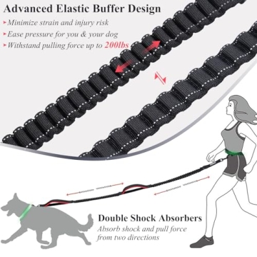 VIVAGLORY Hands-Free Dog Leash for Medium to Large Dogs