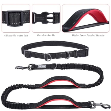 VIVAGLORY Hands-Free Dog Leash for Medium to Large Dogs