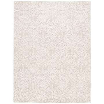 SAFAVIEH Blossom Collection Area Rug - 8' x 10', Silver & Ivory, Handmade Wool, Ideal for High Traff...