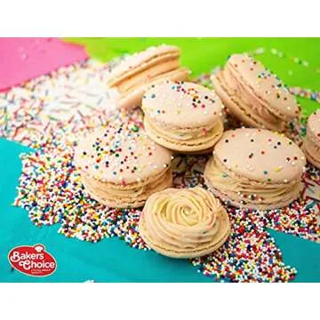 Bakers Choice Rainbow NonPareils Sprinkles, Cake Sprinkles and Toppings Non Pareil Sprinkles Gluten Free - Dairy Free - Kosher - 12 Ounce.