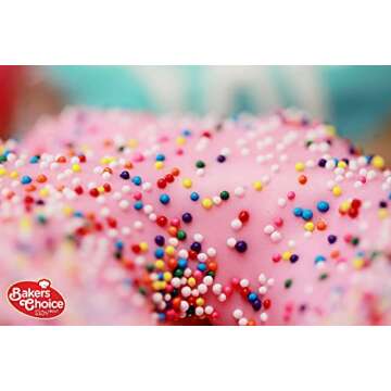 Bakers Choice Rainbow NonPareils Sprinkles, Cake Sprinkles and Toppings Non Pareil Sprinkles Gluten Free - Dairy Free - Kosher - 12 Ounce.