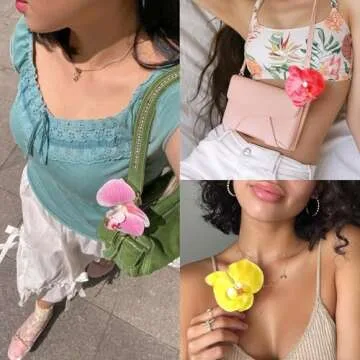 10PCS Flower Hair Clips for Women, Colorful Orchid Hair Clip Summer Artificial Flowers Hair Clips Hair Accessories for Women Gifts(Mixed)