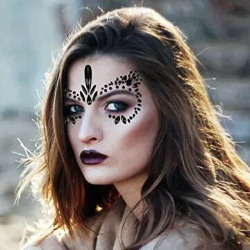 Kapmore Mermaid Face Jewelry Stickers for Costume Fun