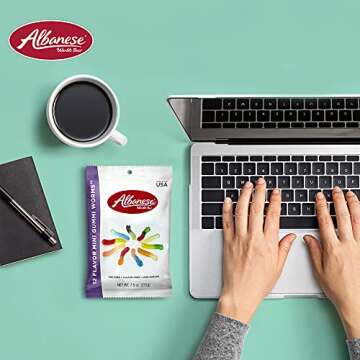 Albanese World's Best 12 Flavor Mini Gummi Worms, 7.5oz Bag of Candy (Pack of 12), Individually Wrapped Soft & Chewy Candy Snacks, Flavor Assortment