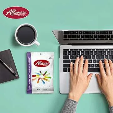 Albanese World's Best 12 Flavor Mini Gummi Worms, 7.5oz Bag of Candy (Pack of 12), Individually Wrapped Soft & Chewy Candy Snacks, Flavor Assortment