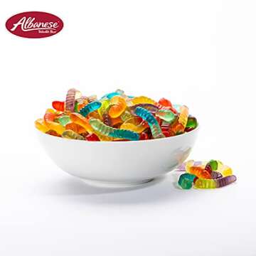 Albanese World's Best 12 Flavor Mini Gummi Worms, 7.5oz Bag of Candy (Pack of 12), Individually Wrapped Soft & Chewy Candy Snacks, Flavor Assortment