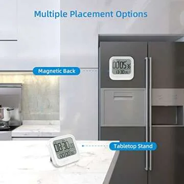 Multifunctional Pomodoro Timer Alarm Clock and Stopwatch for Classroom Productivity Efficiency Teacher Travel Kitchen Cooking, Magnetic Back, 99 Hours Countdown, 12H/24H Time, Touch for Night Light