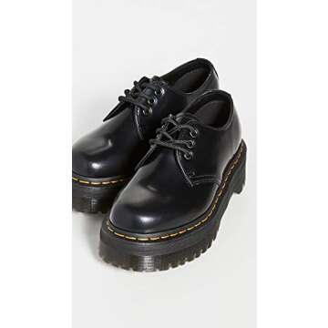 Dr. Martens Unisex 1461 Quad Oxford, Black Polished Smooth 8 Women/7 Men