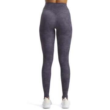 Aoxjox High Waisted Workout Leggings for Women Tummy Control Buttery Soft Yoga Metamorph Deep V Pants 26" (Cloud Navy, Medium)