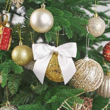 Elegant White Satin Twist Tie Bows for Decorations