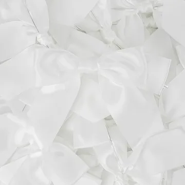 Elegant White Satin Twist Tie Bows for Decorations