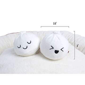 TONBO Soft Plush Small Cute and Cozy Food Dog Cat Bed, Washer and Dryer Friendly (Dim Sum)
