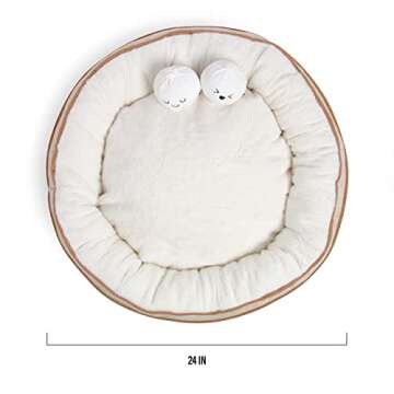 TONBO Soft Plush Small Cute and Cozy Food Dog Cat Bed, Washer and Dryer Friendly (Dim Sum)