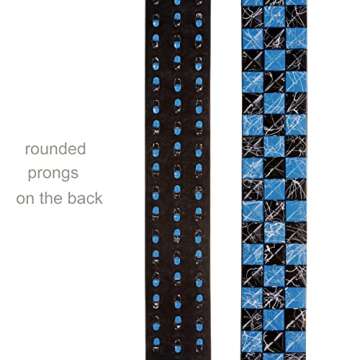 Snap On Punk Rock Blue & Black Checkerboard Belt 36-38"