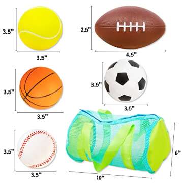 Hapinest Soft Foam Sports Balls with Carrying Bag Toys and Gifts for Kids Toddler Age Boys and Girls