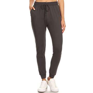 LA12ST Jogger Pants for Women Womens Sweatpants Drawstring Pockets Soft Workout Yoga Lightweight Lounge Pants Charcoal