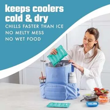 Cool Coolers 2 Pack Soft Ice for Coolers, Large Reusable Lunch Box Ice Pack, Flexible Stretch Nylon, Durable, Cooler Ice Packs for Lunch Boxes, Large Reusable Freezer Packs, by Fit & Fresh, Teal