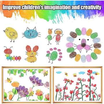7" Large Ink Pads for Kids - Handprint Footprint Size Rainbow Stamps Pad, Safe & Washable Ink Pad fo...