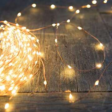 PERFECTDAY 66 FT Copper Fairy String Lights for Party