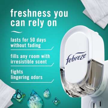 Febreze Plug in Air Freshener, Odor-Fighting Scented Oil Refill, Air Fresheners for Home and Bathroo...